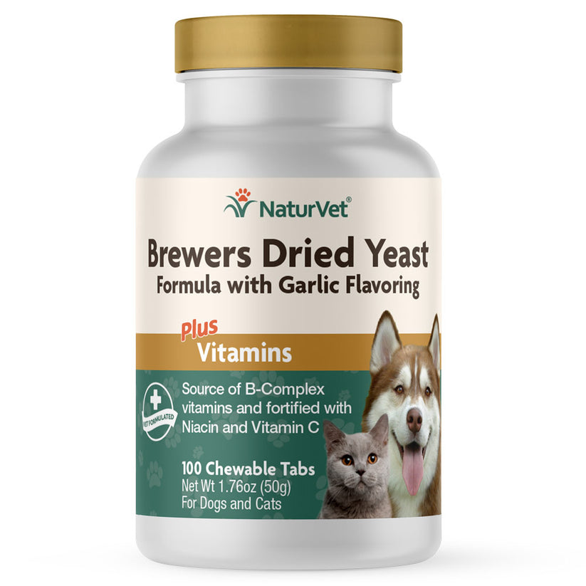 naturvet, Naturvet Brewer Dried Yeast Formula Garlic Dog And Cat Vitamins 100 Count Chewables