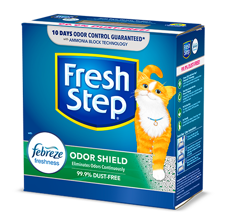 Fresh Step, ODOR SHIELD SCENTED LITTER WITH THE POWER OF FEBREZE