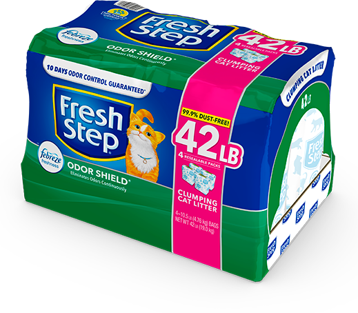 Fresh Step, ODOR SHIELD SCENTED LITTER WITH THE POWER OF FEBREZE