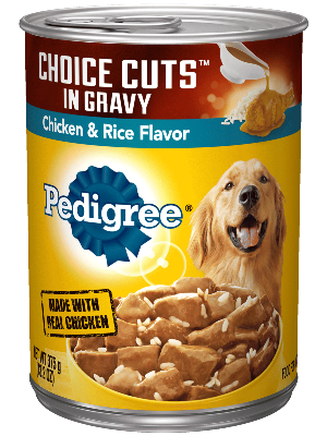 PEDIGREE, PEDIGREE® CHOICE CUTS™ IN GRAVY Adult Canned Soft Wet Dog Food, Chicken & Rice Flavor