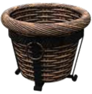 Panacea, PLANTER 10 IN WICKER W/STAND RESIN BN