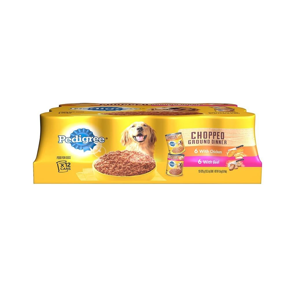 PEDIGREE, Pedigree Chopped Ground Dinner Multipack with Chicken and Beef Canned Dog Food