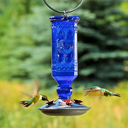 Perky-Pet, Perky-Pet® Cobalt Blue Antique Bottle Glass Hummingbird Feeder