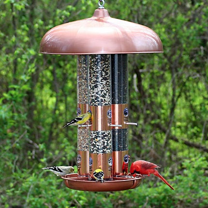 Perky-Pet, Perky-Pet® Copper Finish Triple Tube Bird Feeder - 10 lb Seed Capacity