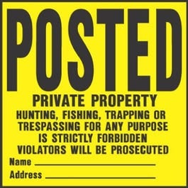Hy-Ko, "Private Property" Sign, Black/ Yellow Plastic, 11 x 11-In.