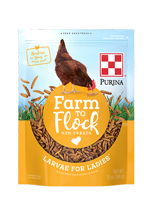 Purina, Purina® Farm to Flock® Larvae for Ladies™ Hen Treats