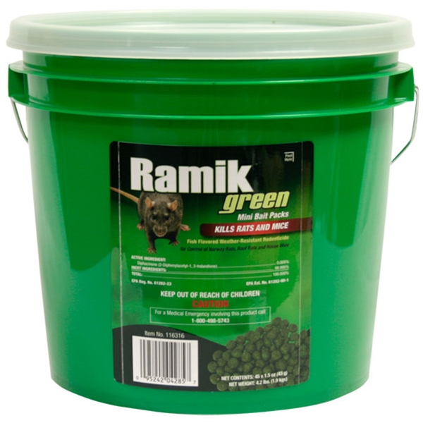 Ramik, RAMIK GREEN MINI BAIT PACKS 4 LB PAIL