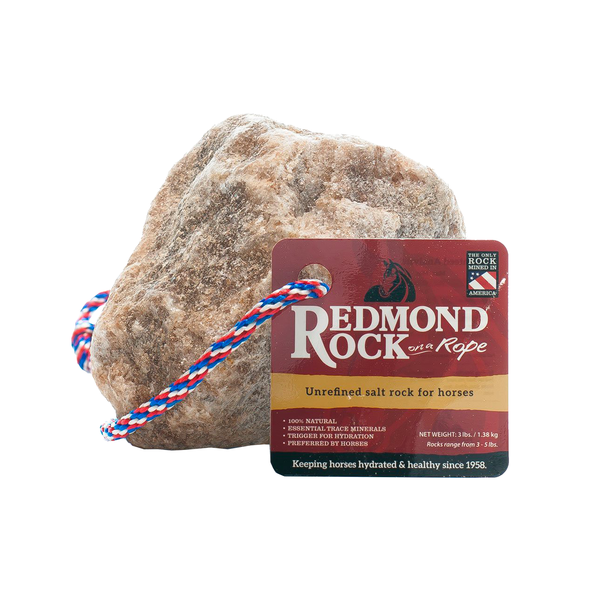 Redmond Equine, Redmond Equine Redmond Rock® On A Rope- Equine Minerals 3 lb.
