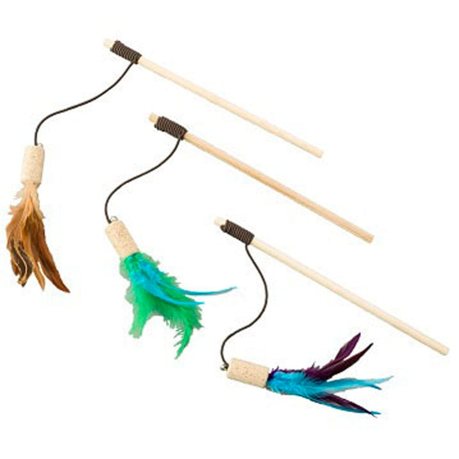 Spot, SPOT CAT-BERNET CORK TEASER WAND W/FEATHERS