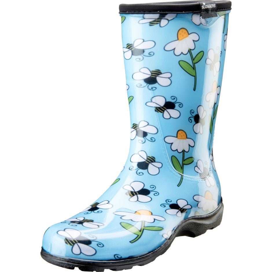 Sloggers, Sloggers Women's Rain & Garden Boot Blue Bee Design