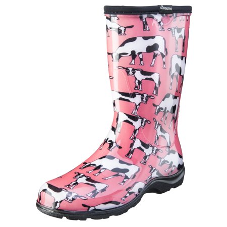 Sloggers, Sloggers Women's Rain & Garden Boot Bubblegum Pink Cowbella Design