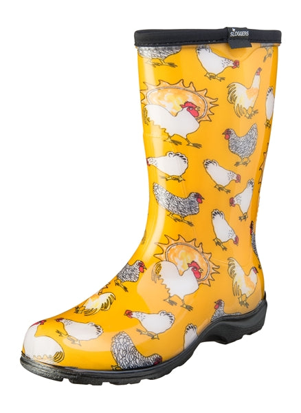 Sloggers, Sloggers Women's Rain & Garden Boot Yellow Chicken Daffodil Design