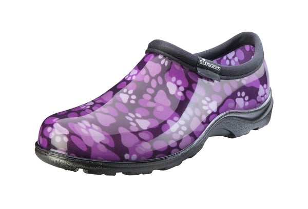 Sloggers, Sloggers Women’s Waterproof Comfort Shoes Paw Print Purple Design