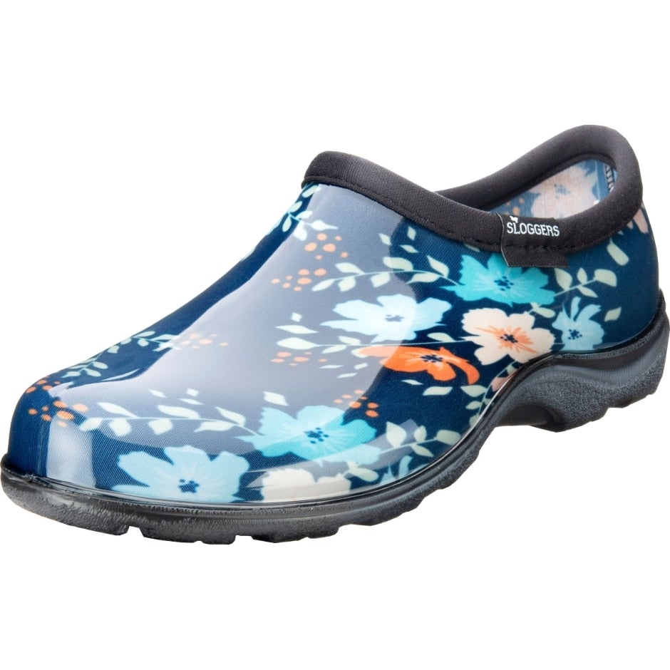 Sloggers, Sloggers Womens Waterproof Garden Shoe- Blue Floral Fun