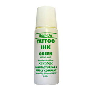 Stone Manufacturing, Stone Manufacturing Tattoo Ink Roll on Applicator Permanent Liquid Green 2 Oz