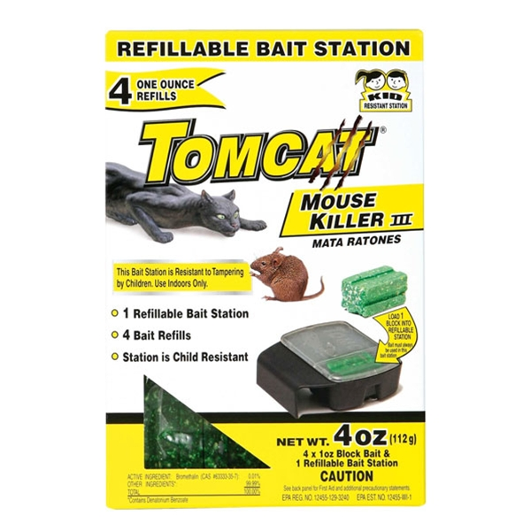 Tomcat, TOMCAT MOUSE KILLER III BAIT STATION WITH REFILLS 4 PACK