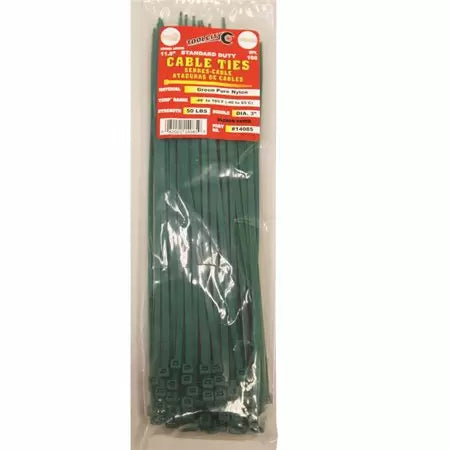 Tool City, Tool City 11.8 in. L Green Cable Tie 100 Pack
