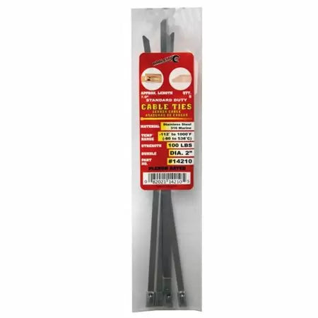 Tool City, Tool City 7.9 in. L Stainless Steel Cable Tie 5 Pack