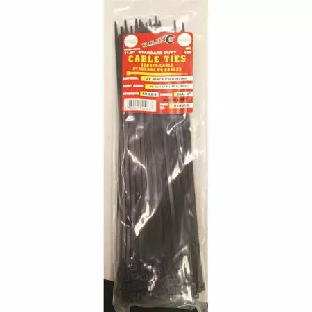 Tool City, Tool City Standard Duty Cable Ties 50 lb. Tensile Black 11.8" 100 Pack