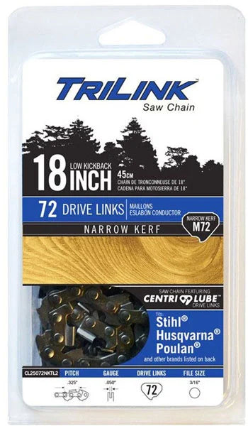 Trilink Saw Chain, Trilink Saw Chain Saw - 0.050 in. - 72 Drive Link, 18in.